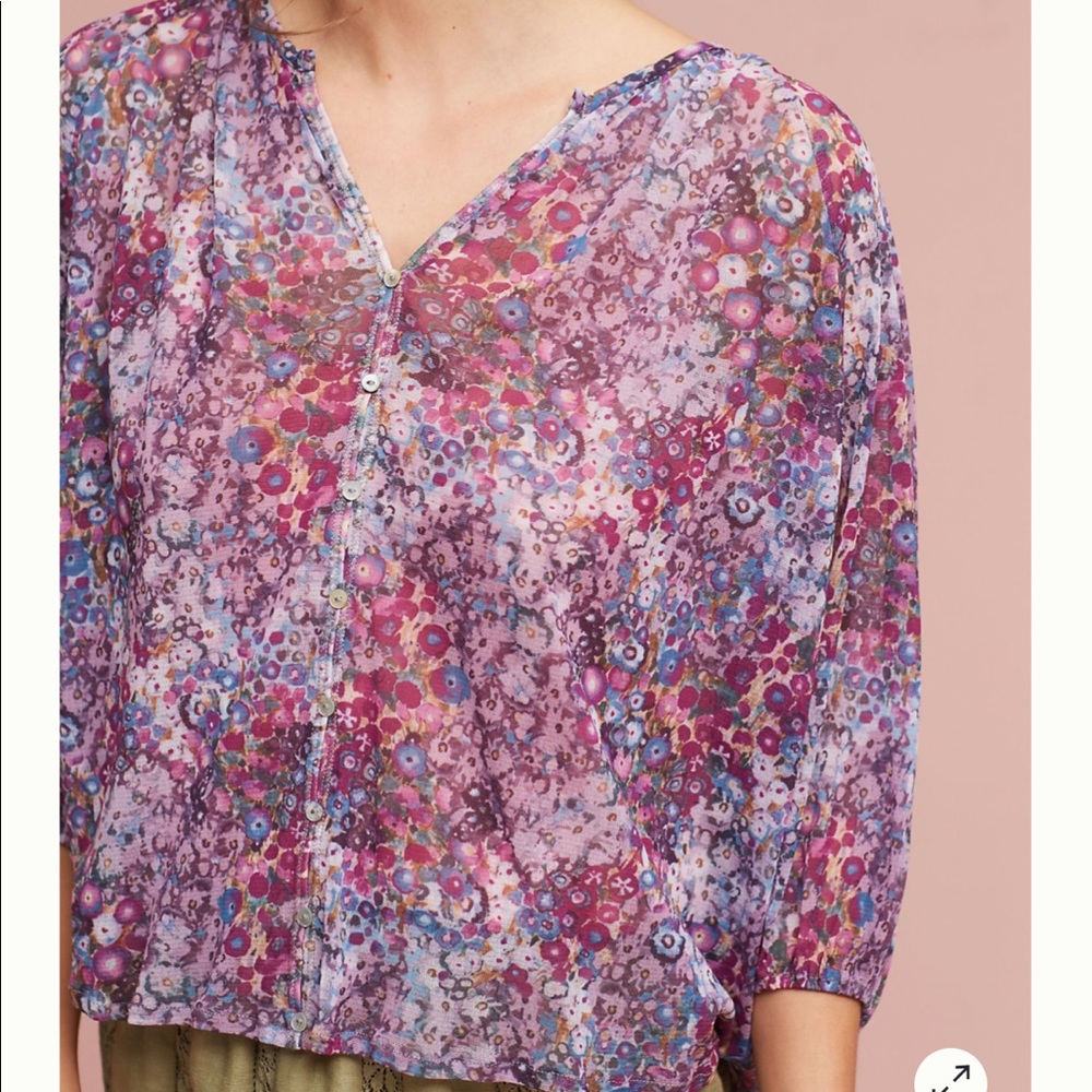 Anthropologie Weston Sheer Josephine Top - Picture 3 of 11
